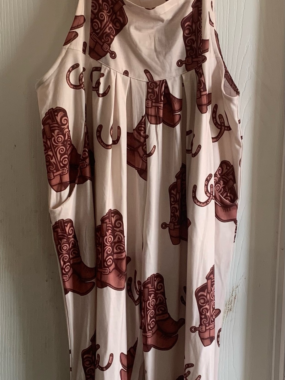 Southern stitch wide leg overall